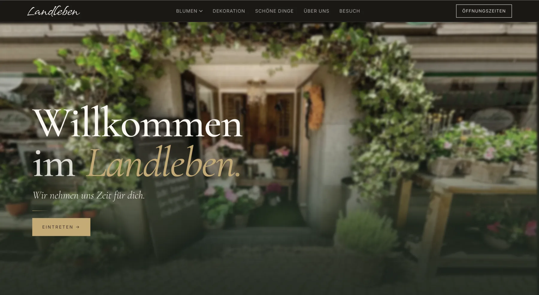 The landleben-teufen.ch homepage in the new look